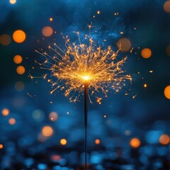 Obraz premium Glittering Sparkler on Vibrant Abstract Background