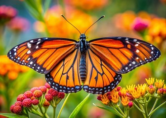 Fototapeta premium Viceroy Butterfly Perched on Vibrant Flower in Natural Habitat Showcasing Colorful Wings and Beauty