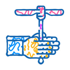 twisting toy fidget doodle icon sketch vector. twisting toy fidget sign. isolated symbol illustration