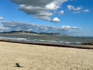 Lyme Regis seaside beach landscape Dorset England 