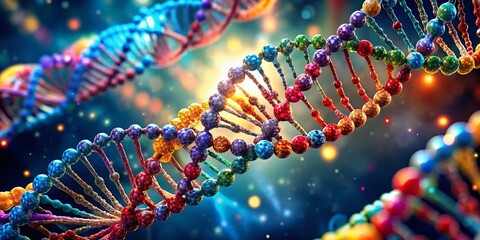 Visual Representation of DNA Helicase Unwinding Double Helix Structure in Molecular Biology Research