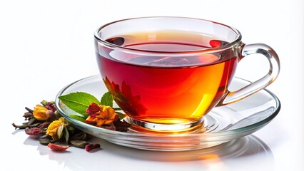 Warm and Inviting Cup of Tea Isolated on White Background Perfect for Relaxation and Enjoyment