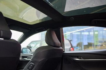 The interior design of a modern car sunroof incorporates sleek aesthetics and innovative features
