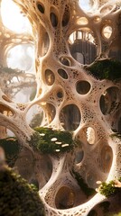 Surrealist Art Nature Sculptures, Abstract Image, Texture, Pattern Background, Wallpaper, Cover and Screen for Smartphone, PC, Laptop, 9:16 and 16:9 Format