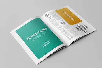 Newspaper Advertising Magazine Brochure Mockup 3D Rendering