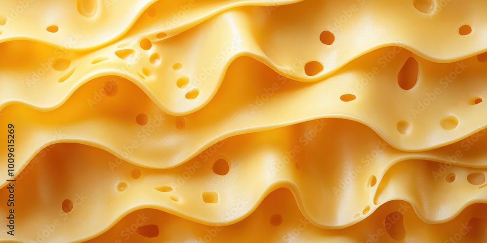 Poster pattern of layered cheese slices creating a 3d effect, cheese pattern, visual design