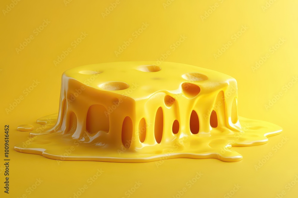 Aufkleber the cheese font features melting edges and a glossy surface, adding a playful twist to traditional t