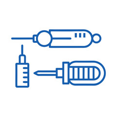 Medical Syringes and Injection Tools Vector Illustration for Healthcare and Immunization