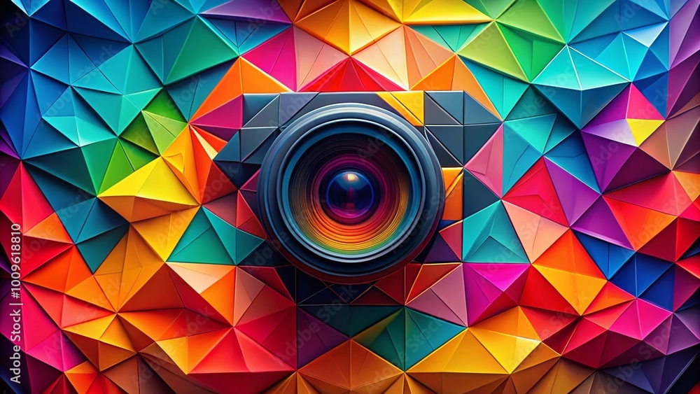 Poster abstract geometric vector design with vibrant colors and dynamic shapes for modern backgrounds