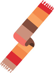 Scarf color icon. Striped wool winter accessory