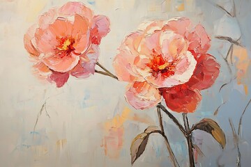 Abstract floral oil painting