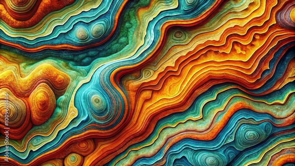 Aufkleber abstract seamless topography pattern with curved lines and layers in earthy tones for design use