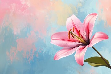 lily flower oil paint  wallpaper