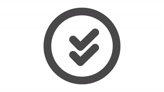 Double Check Circle animation for social media, presentations, videos, websites, etc. No background, Alpha channel