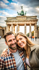 Happy couple having fun in Berlin