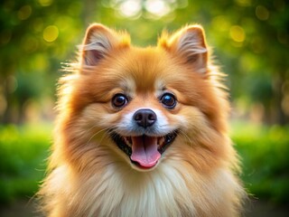 Adorable Pomeranian Dog with a Funny Expression Making Everyone Smile in a Bright Outdoor Setting
