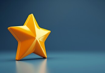 3D Rendering of Golden Star on Vibrant Gradient Presentation Design.