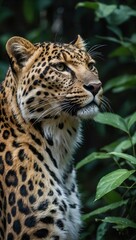 Fototapeta premium Leopard in Natural Habitat with Distinctive Rosette Markings