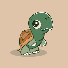 Cute turtle cartoon vector free art illustration