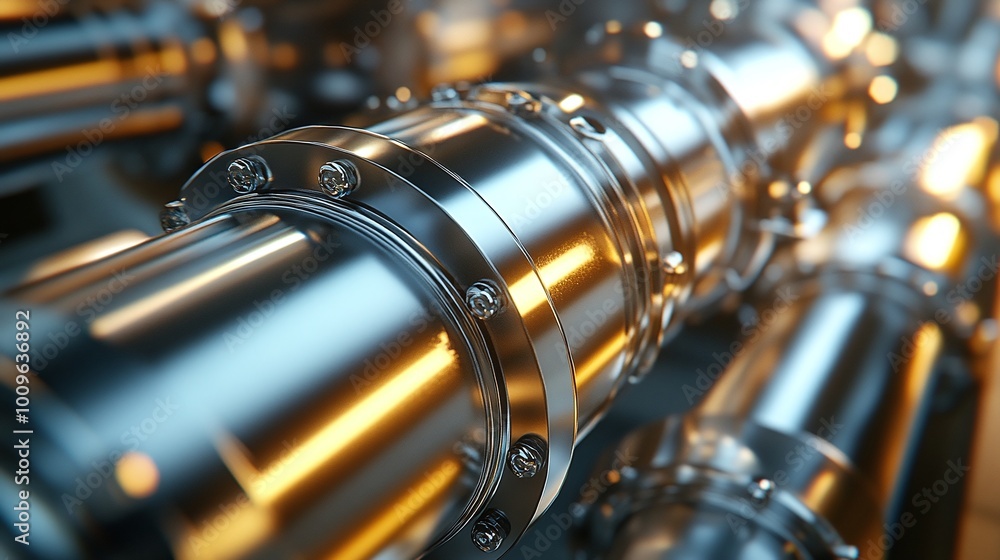 Poster food automation systems with stainless tubes and equipment in industrial factory improving efficienc