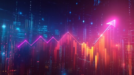 Fototapeta premium glowing stock market graph and chart design