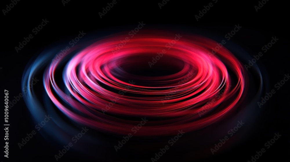 Poster a mesmerizing abstract image showcasing swirling red light patterns against a dark background, creat