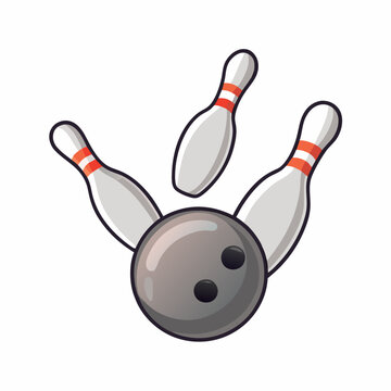 recommend clip art: Bowling ball hitting the pins illustration on a isolated white background (4)