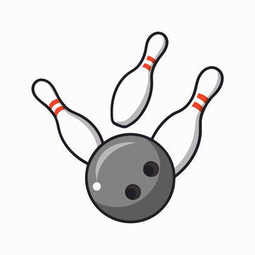 recommend clip art: Bowling ball hitting the pins illustration on a isolated white background (8)