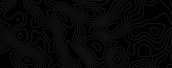 Black Topography Banner A Vertical Map Design with Wavy Lines and Contoured Relief for Social Media Covers and Story Templates
