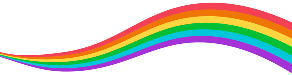 LGBTQIA Pride flag banner. Pride month celebration rainbow flag wave. Vector Design Element.