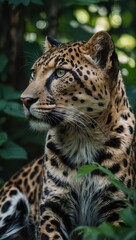 Obraz premium Attentive cheetah cub with spotted fur in wild