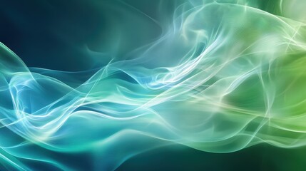 Fototapeta premium Serene Wavy Fluid Patterns in Green and Blue Hues