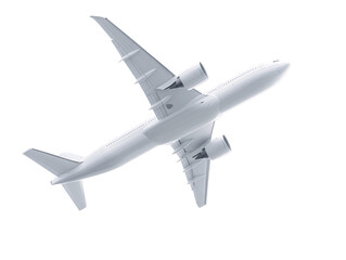 a white airplane in the sky