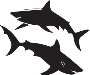 Obraz premium Shark silhouette vector EPS SET