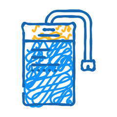 lithium ion battery doodle icon sketch vector. lithium ion battery sign. isolated symbol illustration