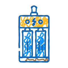 charging battery doodle icon sketch vector. charging battery sign. isolated symbol illustration