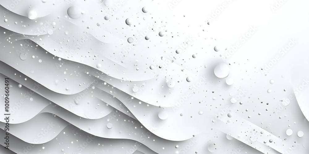 Poster glowing bokeh lights on a white abstract background with futuristic geometric shapes, blending moder