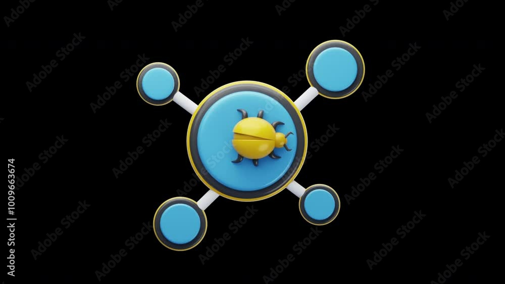 Poster 3d animation of network bug