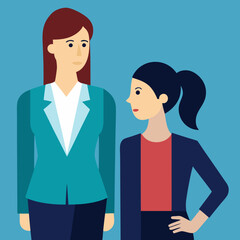 Dynamic Corporate Woman Standing and Placing Vector Illustration Highlighting Modern Work Culture
