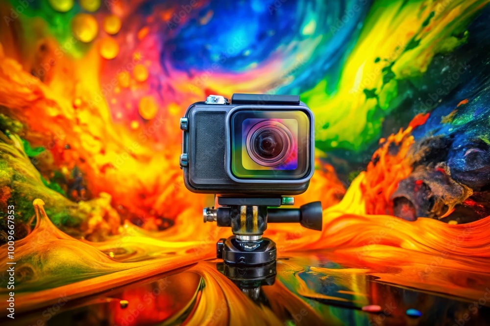 Poster colorful abstract artistic background with vibrant patterns and textures in various shades and hues