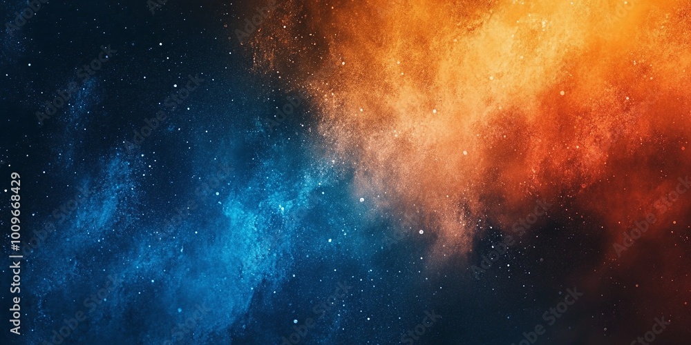 Poster smooth black blue orange and white abstract gradient background with a subtle grain and noise textur
