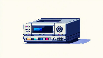 Obraz premium Pixel art illustration against white background