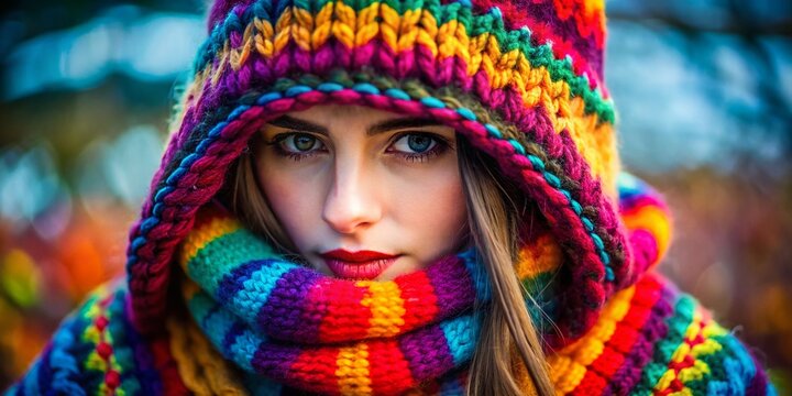 Cozy knitted capucha in soft wool, perfect for chilly days and stylish winter fashion accessories