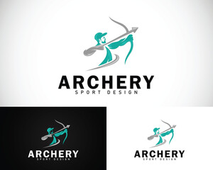 archery logo creative sport design concept athletic arrow vector