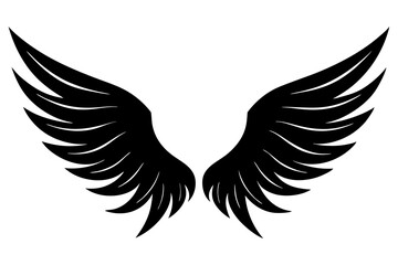 Angel Wings Silhouettes | vector silhouette illustration on white background