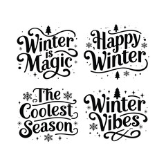 Fototapeta premium Winter vibes vector Design with christmas
