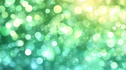 Blurred green background with abstract light spots