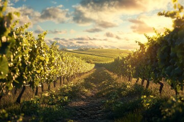 Naklejka premium Harvest Time in a Vineyard