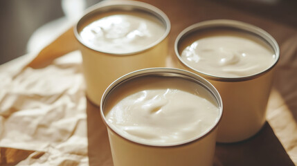 "Industrial Natural Yogurt in Plastic Cans: The Healthy and Fast Breakfast Solution"
