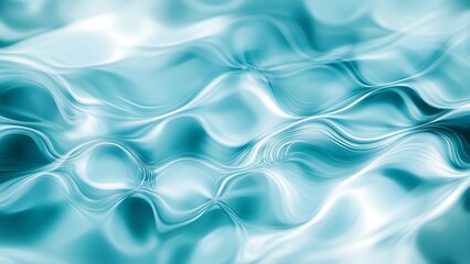 Fototapeta premium Light blue abstract waves create a flowing tunnel. Slight waves, smooth bokeh, and texture in this calming background design.